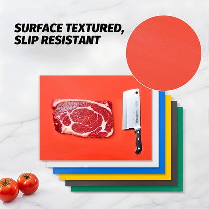 CLIVIA Commercial Grade Cutting Board for Kitchens,Plastic Chopping Board, 20 x 15 x 1/2 Inch, Multi-Color 6 of Pack Set,NSF Certified,for Vegetable Meat or Cheese