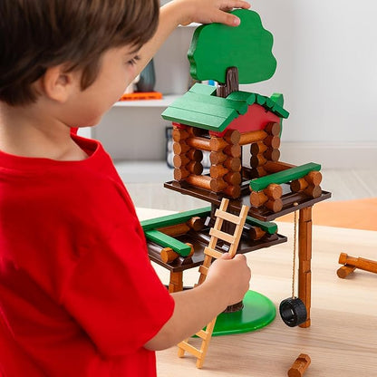Lincoln Logs 2 Tiered Tree House Building Set Educational Toy Gift for Kids Girls and Boys STEM Retro Classic Toy