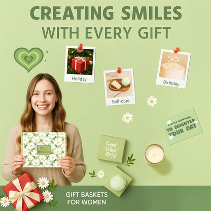 Gift Baskets for Women, Graduation Gift for Her, Birthday Gifts for Women, Best Friend Inspirational Gifts Spa Gifts Easter Gifts for Women Teens Box Set Girl Sister Friendship - Brighten up Her Day!