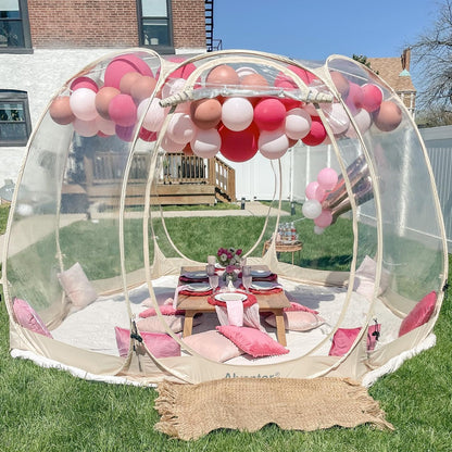 Screen Houses Pop-up Outdoor Camping Tent, 540 Degree Fully Transparent Non Dead Corner Gazebo (12 'x12')
