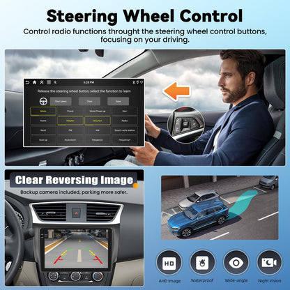 8 Core 6+128G Android 15 for Jeep Compass Patriot 2010-2016 A-pple Car Stereo Radio with Wireless CarPlay Android Auto, 10”1280×720P IPS Touchscreen Bluetooth 5.0 GPS WiFi 32EQ DSP 59UI Rear Camera