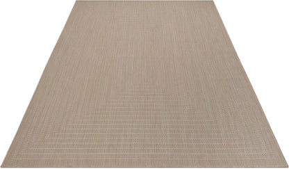 Adiva Rugs Outdoor Indoor Area Rug, Weather Resistant, Easy to Clean, Stain Resistant Floor Mat for Dining Room, Backyard, Deck, Patio (Natural Beige, 6' x 9')