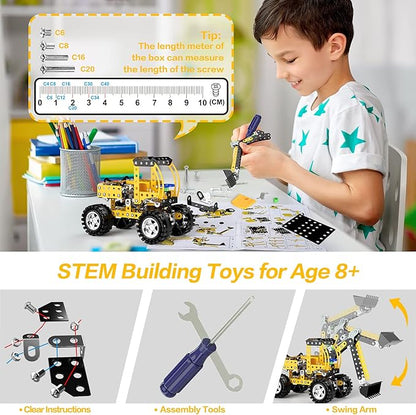 Lucky Doug Stem Building Projects Toys for Kids Boys 8 9 10 11 12 Year Old Metal Building Construction Model kit Building Blocks DIY Toy