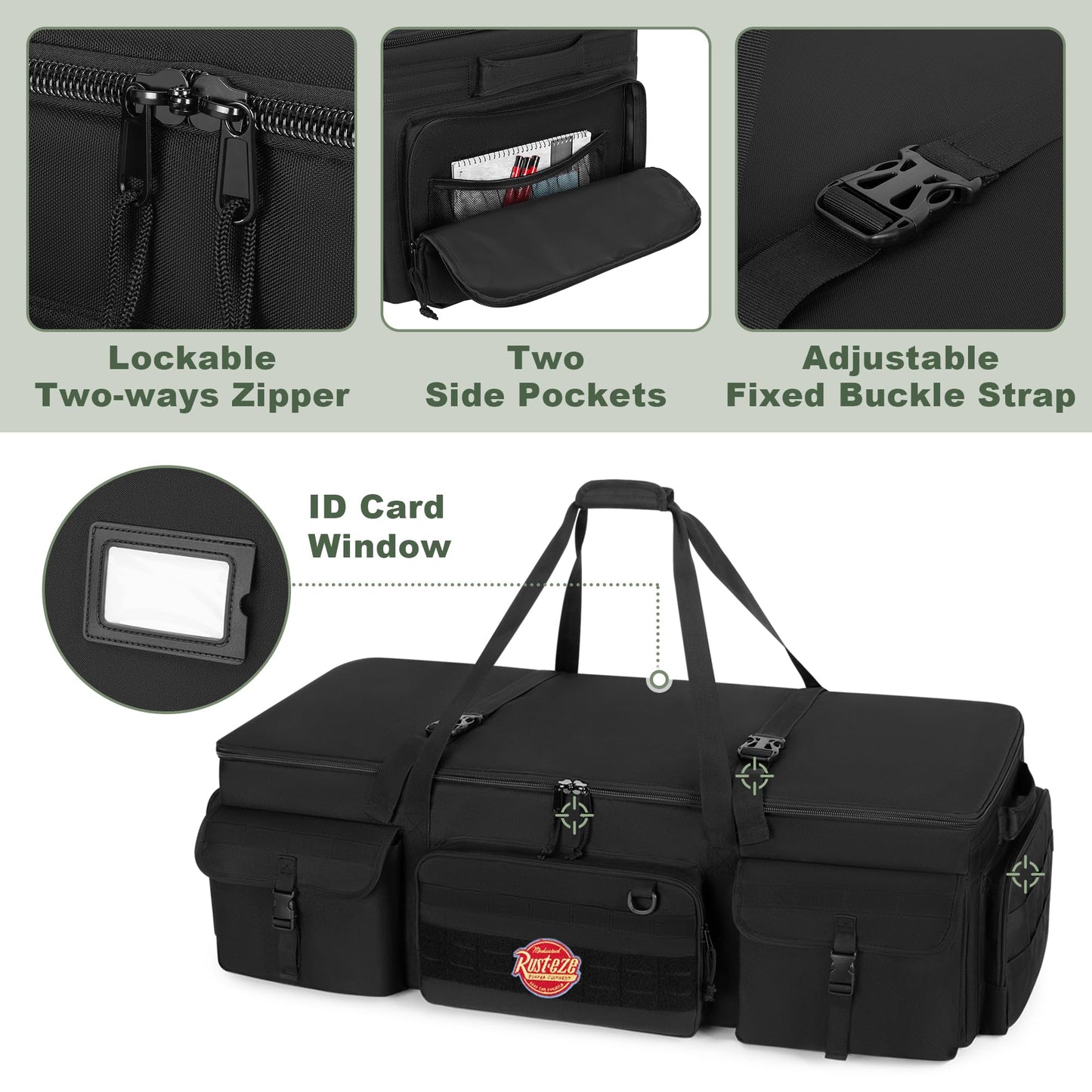 GOBUROS 42” Rifle Case for 4 Guns, Soft Multi Gun Case with Padded Dividers for Organization, Tactical Rifle Bag with Extra Pockets and Padded Handle for Rifle Accessory and Easy Shipping