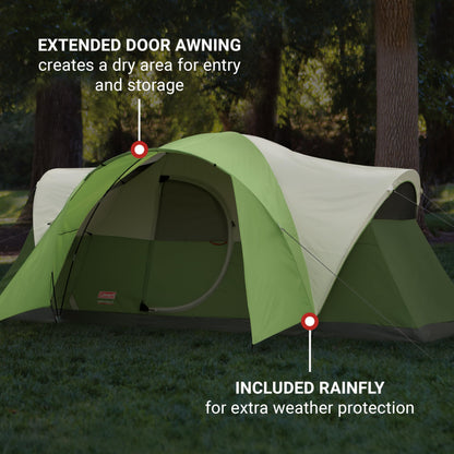 Coleman Camping Tent | 8 Person Montana Cabin Tent with Hinged Door