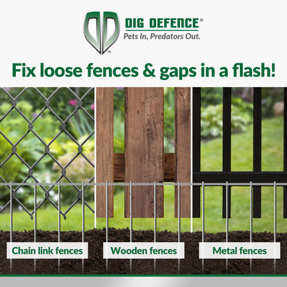 Dig Defence Original Animal Barrier Fence - Large Decorative Garden Fence, Outdoor No Dig Fence for Dogs and Rabbits, Yard and Patio - 32”(L) x 10”(H), 12 Pack