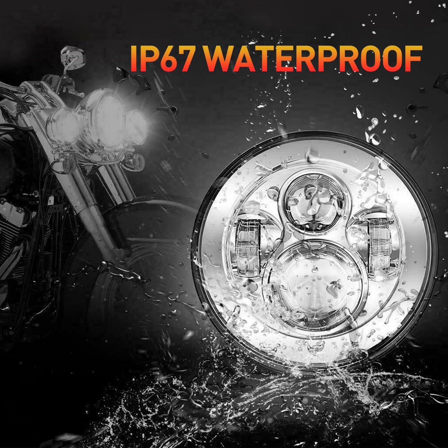 7 inch LED Motorcycle Headlights 4.5" Fog Passing Lights DOT Kit For Harley Davidson Road King Touring FatBoy Street Glide CVO Tri Glide Electra Glide Ultra Limited Classic Switchback harley headlight