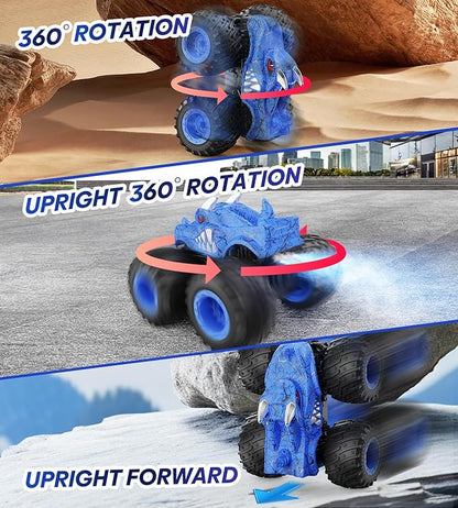 BAODLON Remote Control Monster Car 2.4GHz RC Monster Trucks Toys for 3 4 5 6 7 8 Years Old Boys Kids All Terrain RC Truck Off Road with Spray Light Rechargeable Battery Christmas Birthday Gifts