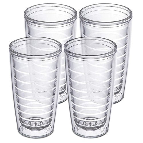 Homestead Choice 16oz Insulated Tumblers Plastic Keeps Drinks Cold & Hot, 4pack Double Walled Clear Insulated Drinking Glasses Cup, BPA-Free, Reusable, Camping, Travel, Kitchen, Party