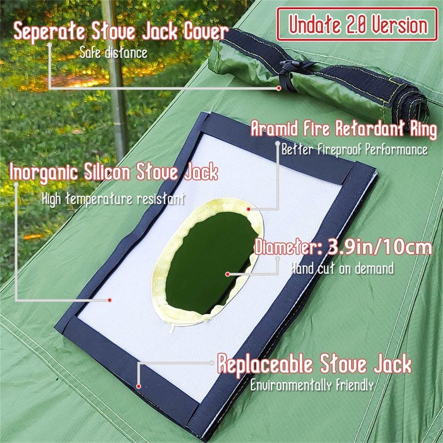 FireHiking Hot Tent with Stove Jack Ultralight Teepee Half Inner Tent for 1-2 Person Camping