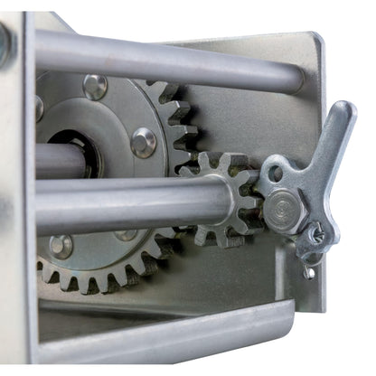 CURT 29538 Hand-Crank 2-Speed Winch, 3,800 lbs, 5.1:1 High, 15.8:1 Low Gear Ratio, 9.6" Handle