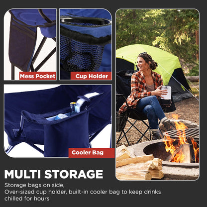 Coleman Rechargeable 800 Lumen Magnetic Light Panel Lantern and Folding Camping Chair with Built-in 4-Can Cooler