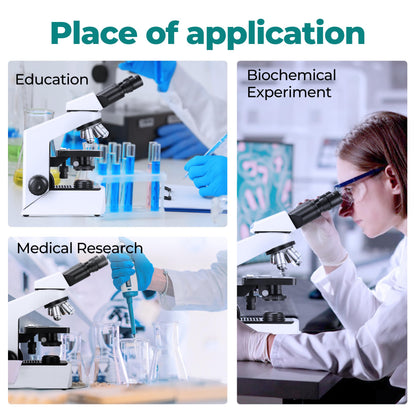 Sinher XSZ-2108A Professional lab Compound Binocular microscopes 40X-2000X Magnification for Kids Students Adults School Lab Home Education with Microscope Slides Set.