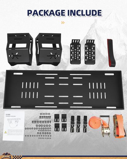 Broaddict Utility Spare Tire Cargo Rack Basket Storage Tray Fit for 1976-2025 Wrangler JK/JL/TJ/YJ/CJ & 2021-2025 Bronco with 27"-40" Tires