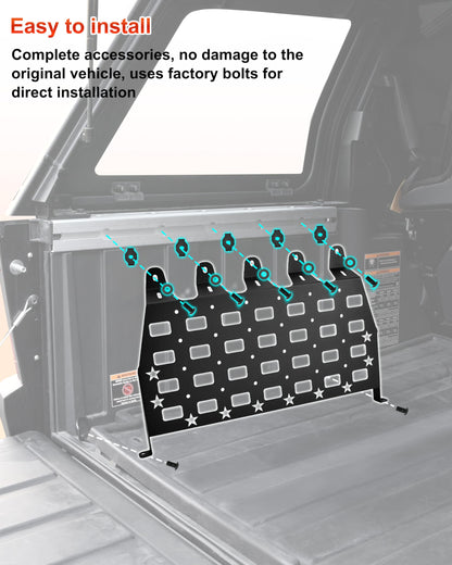KEWISAUTO Rear Cargo Bed Side Molle Panels for Polaris Xpedition ADV 2024-2026 Accessories, 2 PCS Iron Rear Storage Tool Organizer Cargo Shelf Rack Side Molle Panels for Xpedition ADV 5 2024-2026