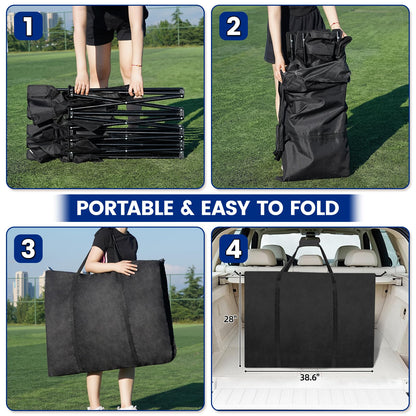 Permade Soccer Bench- Folding Team Bench Soccer 9 Seats, Portable Sideline Sports Benches with Mesh Seat and Back with Bag, Foldable Breathable Chairs for Sports Football Camp Events (Black