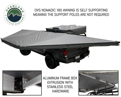 OVS Nomadic 180 Awning - Dark Gray with Black Travel Cover - Universal
