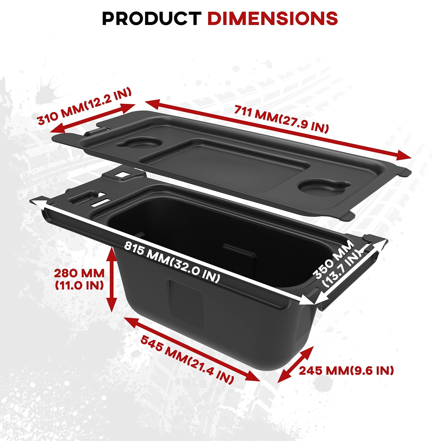 SAUTVS Under Seat Storage Box, Underseat Storage Bin Set Organizer Tray for Kawasaki Mule PRO-FX FXR FXT DX DXT 2015-2025 Accessories, Replace #99994-1463
