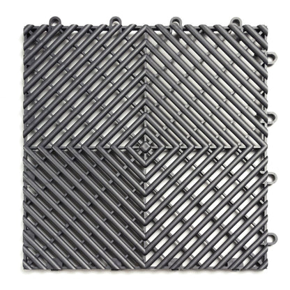 Big Floors RaceDeck Garage Floor Tiles, Interlocking Garage Flooring, Free-Flow Self-Draining Non-Slip Heavy-Duty Copolymer, Easy Install (Graphite, 48 Pack of 12 x 12" Tiles, 48 Sq Ft)