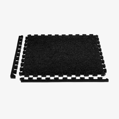 IncStores 5/8" Eco-Soft Carpet-Top Foam Floor Tiles, High-Density Commercial Floor Mats/Carpet Tiles for Basement, Classroom & Trade Show Floor Protection, Carpet Squares 24 x 24, Black, 28 Tiles