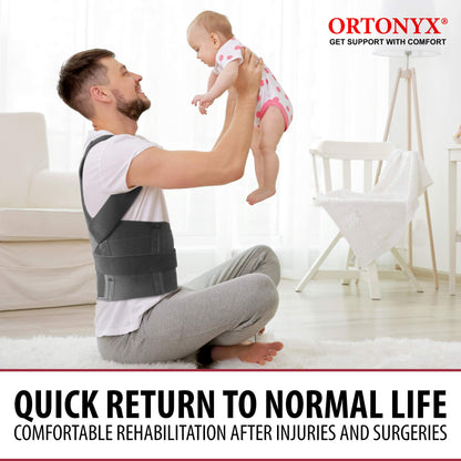 ORTONYX Comfort Posture Corrector for Men and Women Clavicle and Shoulder Support Back Brace, Fully Adjustable / 656A-X-Large