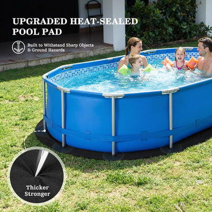 UIRWAY 12 x 18ft Oval Pool Liner Pad for Above Ground Pools, [2026 New 300G/M² Thicker Heavy Duty] Black Seamless Puncture Resistant Mats for Under Above Ground Pool, Weed Barrier & Cushion Protection