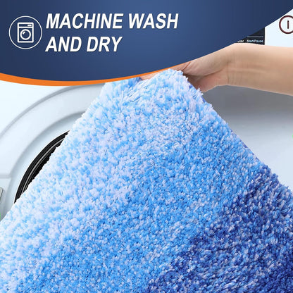 OLANLY Bathroom Rugs - Extra Soft Microfiber Mat | Quick Dry & Washable 30x20, Light Royal Blue