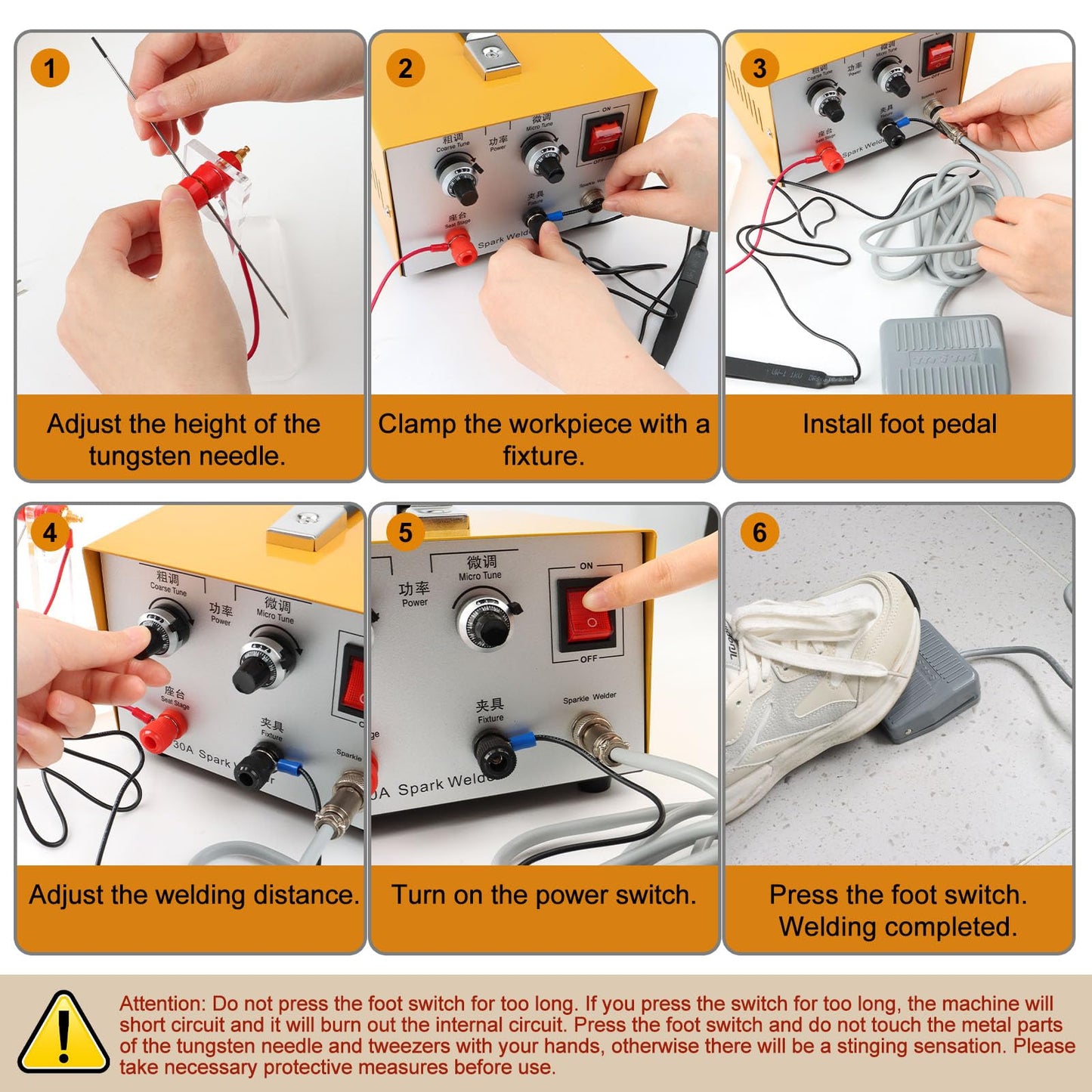 30A Jewelry Spot Welder Machine, Handheld Jewelry Spot Welder for Gold, Silver, Platinum, K Gold, Professional Pulse Arc Spot Welder, Spot Welding Equipment for Jewelry DIY Repair