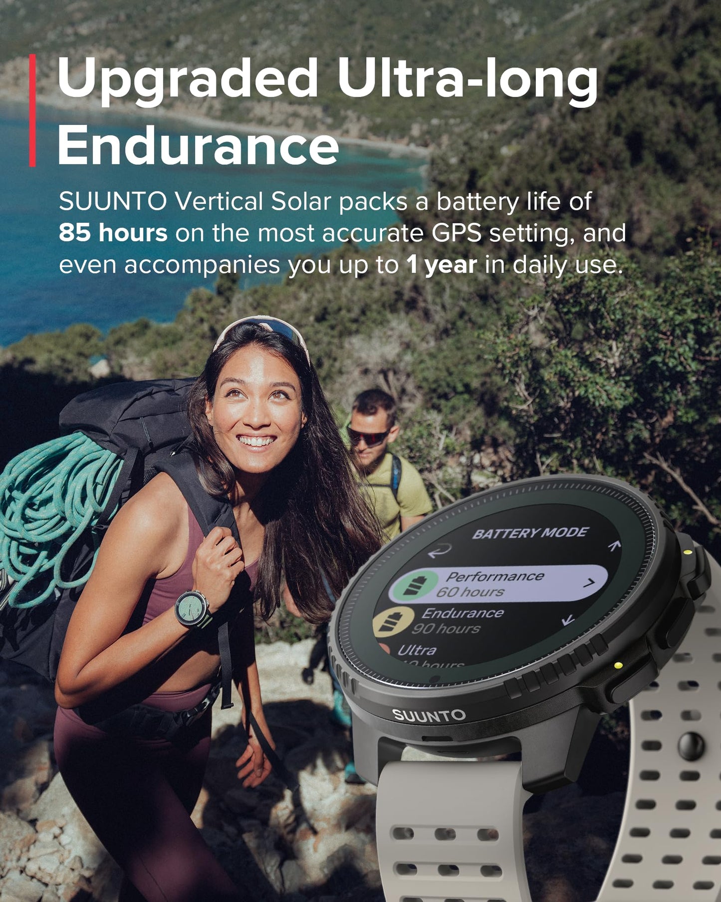 SUUNTO Vertical: Adventure GPS Watch, Large Screen, Offline Maps, Solar Charging