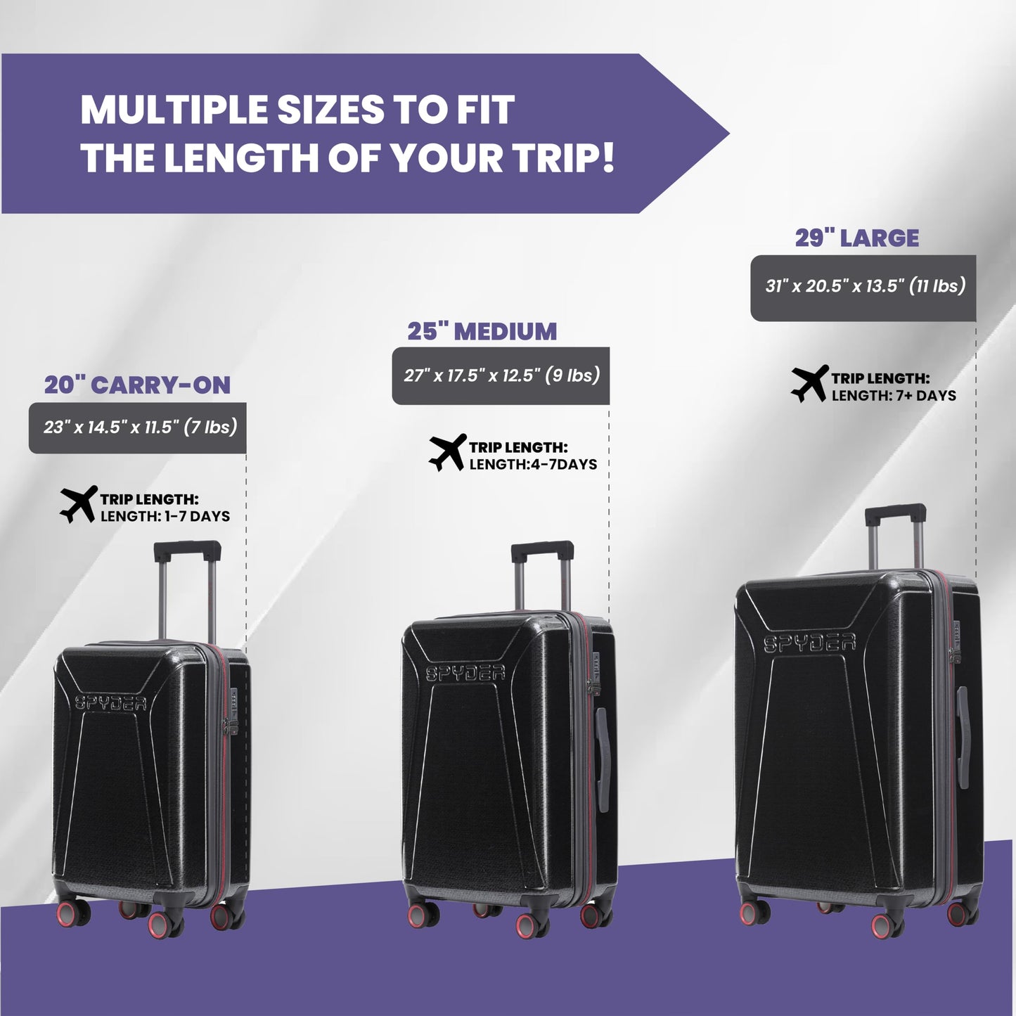 Spyder Traverse 29 Inch Large Checked Baggage Expandable Hardside Upright Suitcase with 360° Spinner Wheels, TSA Approved Lock, Charcoal