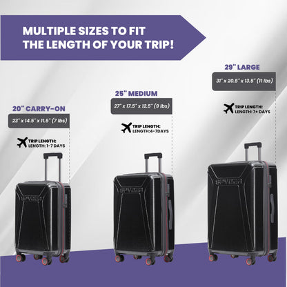 Spyder Traverse 29 Inch Large Checked Baggage Expandable Hardside Upright Suitcase with 360° Spinner Wheels, TSA Approved Lock, Charcoal