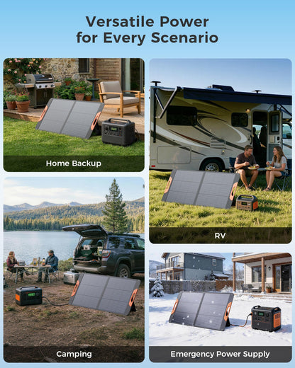 ZOUPW 100W Portable Solar Panel with 5-in-1 Cable,23.5% Efficiency Mono Foldable Solar Charger for Jackery 300/Ecoflow River/Anker/Bluetti,IP67 Waterproof for Camping RV Off-Grid Emergency Power