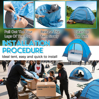 Wowangce 5 Pcs 15/10/5 Pack Camping Tents for Homeless Bulk 2 Person Pop up Homeless Backpacking Supplies Adult Waterproof Instant Easy Setup Tent for Hiking Outdoor Travel Camping Donation (Blue)