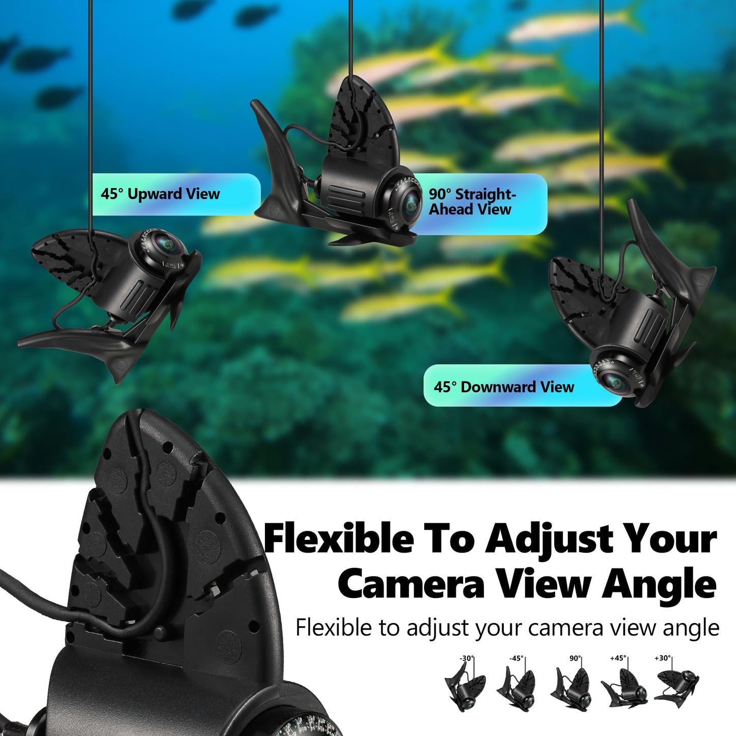 2026 𝐍𝐄𝐖 [Audio+Video Record] HD1080P Ice Fishing Camera w/DVR 32GB, 10000mAh, 5'' OLED, Ice Fishing Camera Underwater Portable Fish Finder Fishing Gift for Men, IR, Boat and Ice Fishing, 65FT