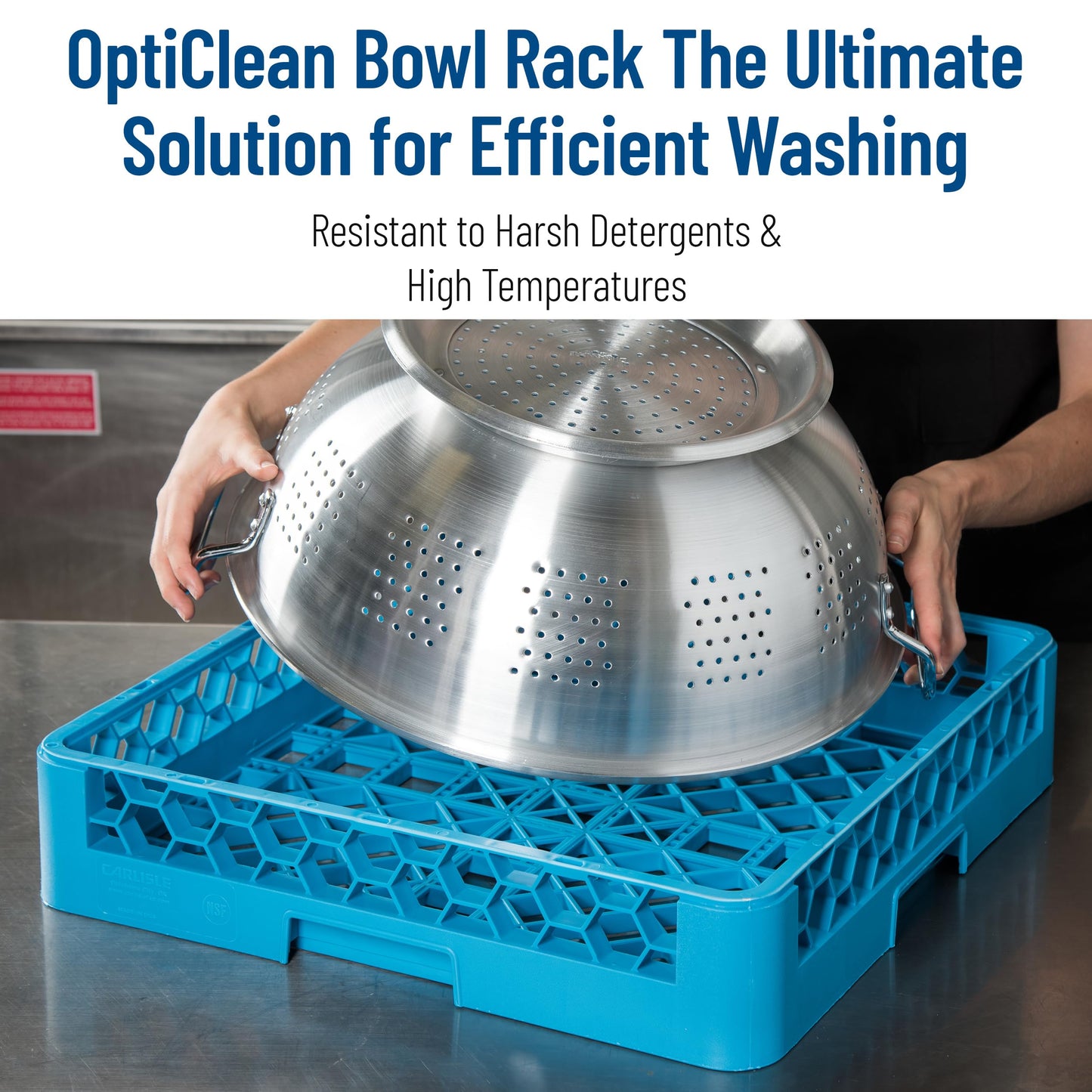 Carlisle FoodService Products RB14 OptiClean Bowl/Open Rack, Blue (Pack of 6)
