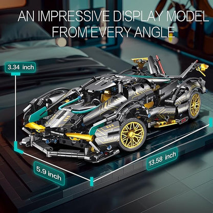 Technic Sports Car Building Blocks Toys Boys or Adults Kits 1:14 MOC Lambo V12 Building Set Speed Champions Raceing Car Model Vehicle Set for 10 12 14+ Year Boys(1012pcs)