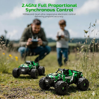 36KMH 1:18 Remote Control Car RC Cars Truck for Adults Boys Age 8-12 Kids All Terrain 4X4 High Speed Fast Off-Road Electric VehicleFull Proportional Synchronous Control System 2.4GHz
