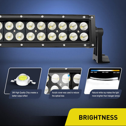 Nilight 54" 312W Curved LED Work Light Spot Flood Combo Bar Driving Fog Lamp off road lights