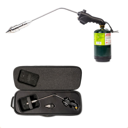 ROCKETFIRE Fire Starter Torch | Perfect Propane Torch Head, Grill Gun, Charcoal Torch | Compatible with Bernzomatic Propane & MAP/PRO Fuels | Tri-Flame Tip | Fuel NOT Included | Case Included | Black