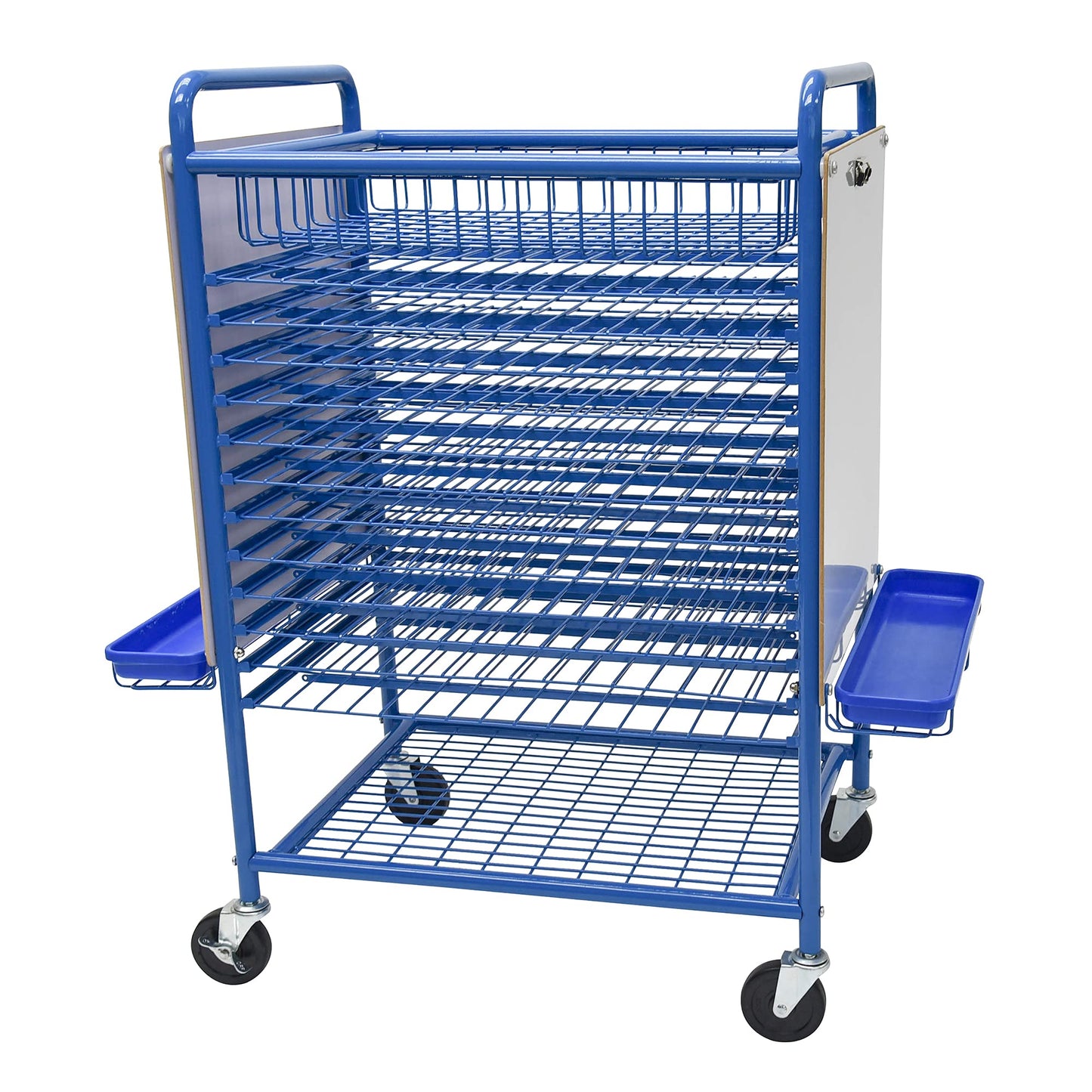 Children’s Factory Mobile Drying Rack for Classroom, Rolling Art Cart Organizer for Kids, Multi-Purpose, Blue