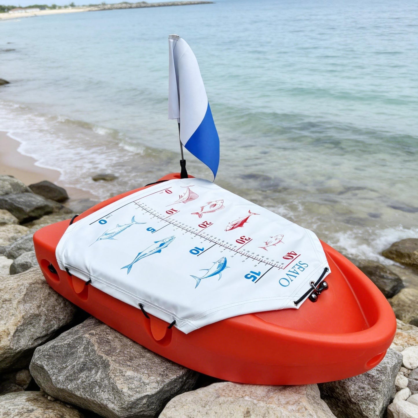 AUSLEE SEAVO Spearfishing Float Boat with Carry Straps Fishing Dive Float Buoy Spearfishing Buoy Snorkeling Freediving (Orange)