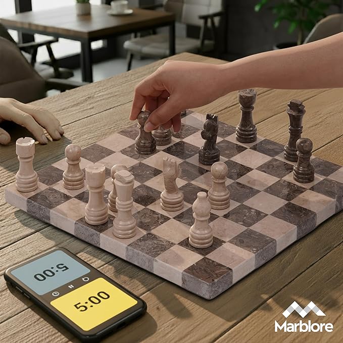 Marble Chess Set 12 Oceanic &amp Verona Travel Chess Set Strategy Board Games with 32 Chess Pieces &amp 2 Extra Queens for Adults Family Games