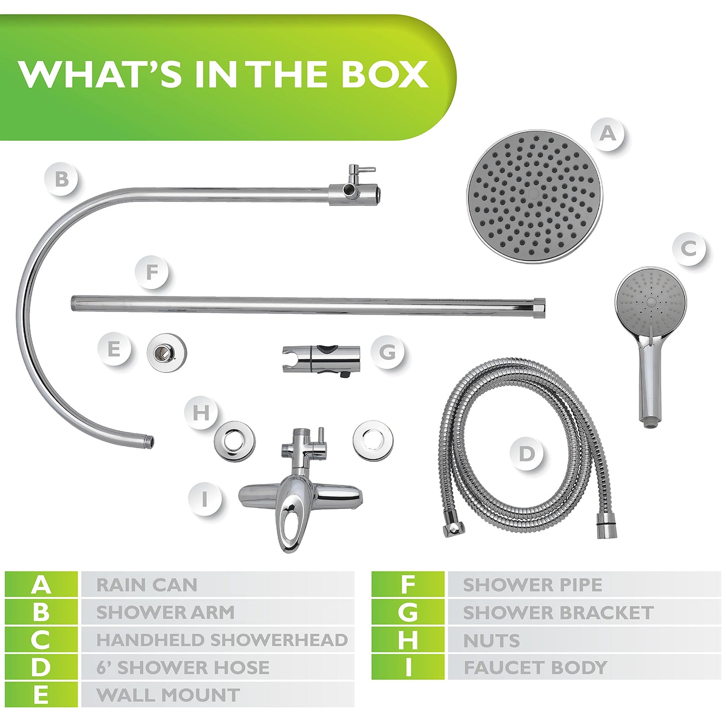 Homewerks 3070-251-CH-B Outdoor Shower Kit with 8-Inch Rain Can and 5-Function Handheld Showerhead Fixture, Chrome