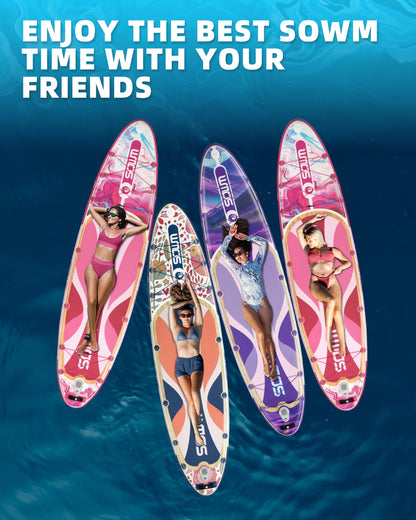 SOWM Inflatable Paddle Boards 11'x33'' with Sup Accessories, Stand Up SUP Paddle Board Inflatable for Adults Youth, Extre Wide & Non-Slip Sup for All Skill Levels Pink
