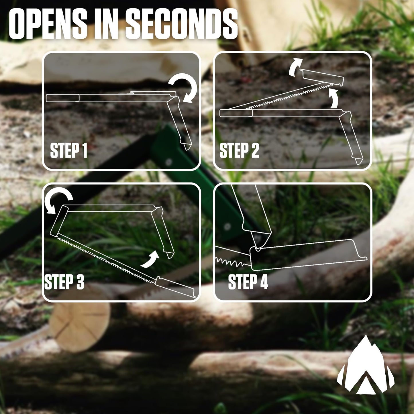 AGAWA - BOREAL15-15 Inch Folding Saw with All-Purpose Saw Blade - Camping Gear For Hiking, Fishing, Hunting, Bushcraft & Survival Kit (Black Frame/Green Handle)