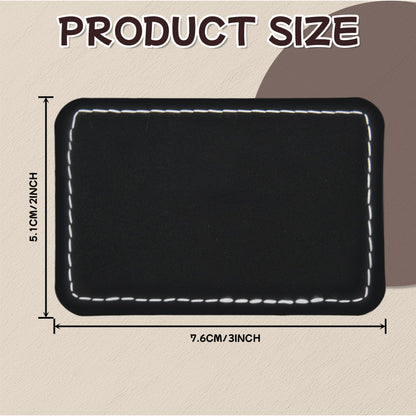 BUVKHMX Faux Leather & Leatherette Hat Patches - 60 Pack Blank Laserable Patches with Adhesive Backing for Customization, Fabric Repair, Sewing & Laser Engraving Supplies(3 x 2 Inch)