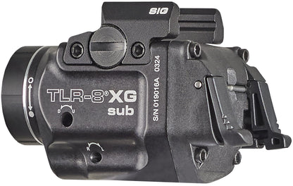 Streamlight 69437 TLR-8 X G sub 500-Lumen Rail-Mounted Tactical Weapon Light with Integrated Green Aiming Laser Exclusively for Sig Sauer P365/XL Closed Rail Systems Only, Black