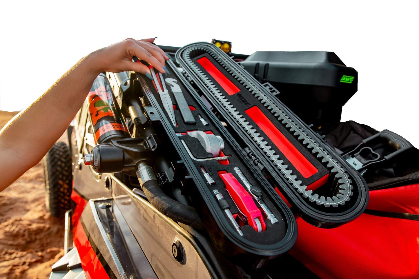 Savage Boxo Tool Kit. UTV Belt Storage Case with the BOXO USA tools to change your OEM Belt for Polaris and CanAm SXS