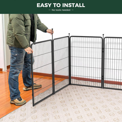 FXW Rollick Unleashed Dog Playpen for Indoor, Yard, RV Camping, 40 inch 8 Panels for Medium and Large Dogs, Black│Patented