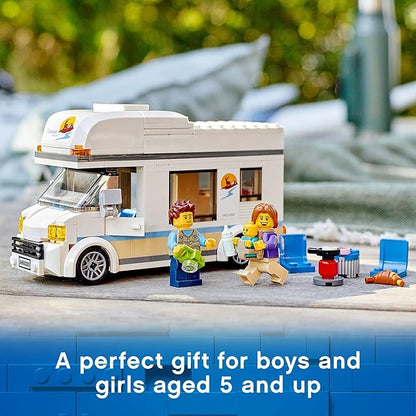 LEGO City Great Vehicles Holiday Camper Van 60283 Toy Car for Kids Ages 5 Plus Years Old Caravan Motorhome Gifts for Boys and Girls